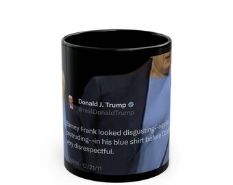Political Tweet Quote, Black Mug | Satirical Statement Mug