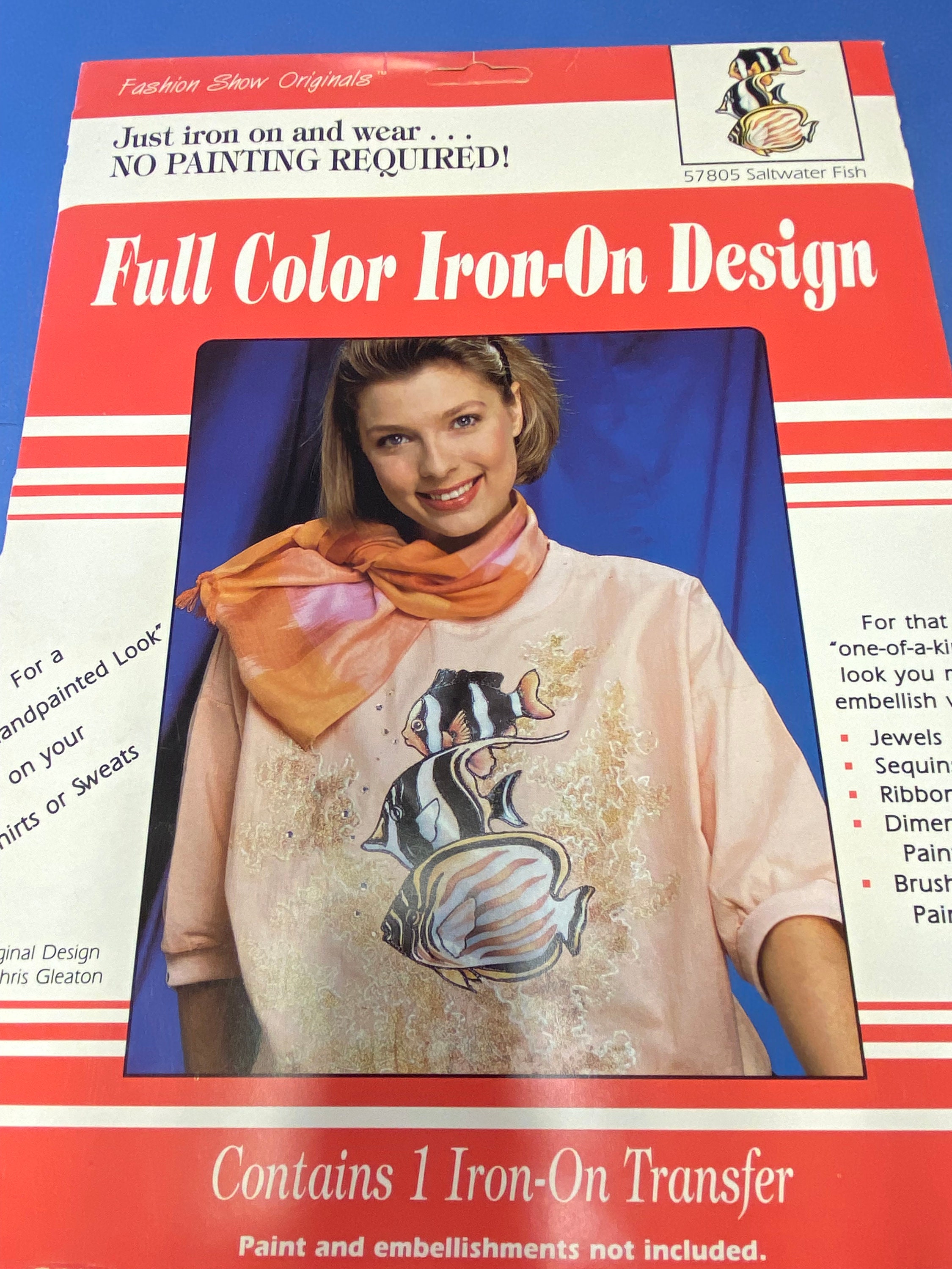 Vintage 1990 Fashion Show Originals Iron-On Transfer 57805 Saltwater Fish