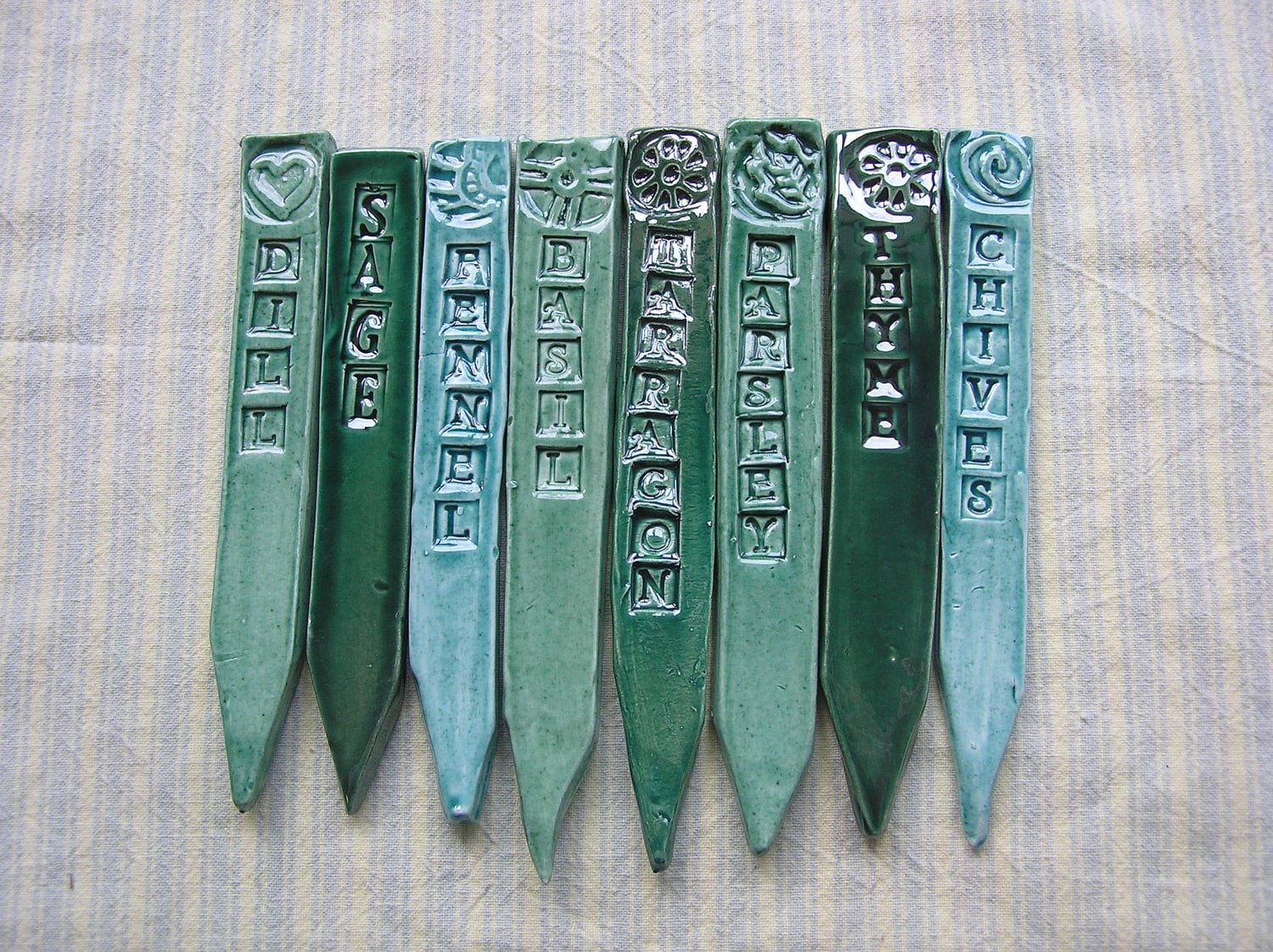 Set / 8 Garden Markers Food Safe Plastic Free Living Stakes Etsy