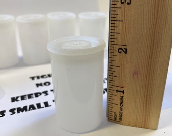 5 for 8 - Free Ship 35mm Film Canister Container Tight Lids Useful Storage Vintage Stash Science Sewing Craft Gardening Seeds Clear