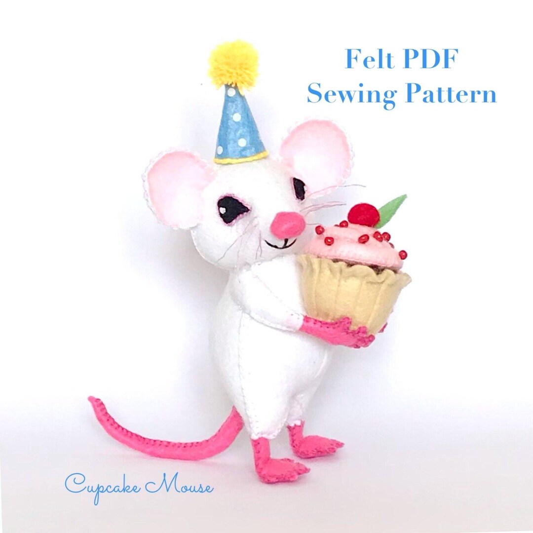 Felt Cupcake Mouse Sewing Pattern: Plushie Toy DIY (PDF) - Etsy