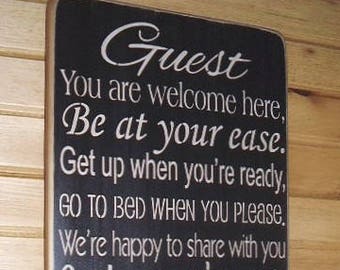 Guest Sign, Guest Home Decor, Be Our Guest, Guest Bedroom Decor, Guest Wall Decor, Guest Room Sign, Guest Wall Art, Home Decor, Wood Signs