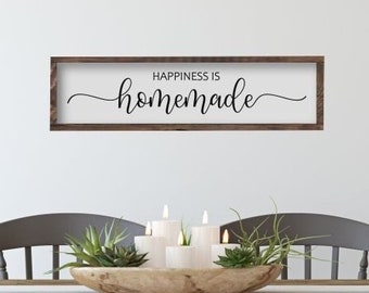 Happiness Is Homemade Wood Sign, Kitchen Sign, Farmhouse Kitchen, Dining Room Sign, Kitchen Wall Decor