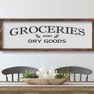Distressed Wooden Sign ENS1001958 Mercantile Decor Groceries Dry Goods Sign 