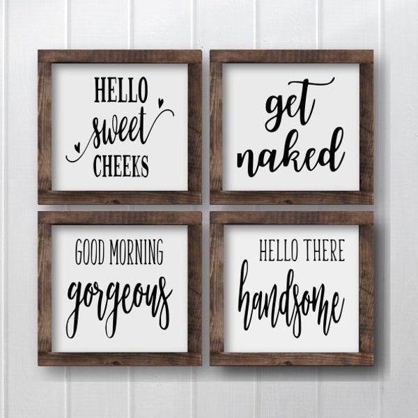 Bathroom Signs, Funny Wood Bathroom Signs, Bathroom Wall Decor, Rustic Bathroom, Bathroom Shelf Decor, Framed Signs, Rustic Wooden Signs