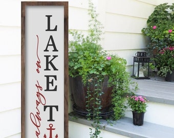 Lake House Welcome Sign, Always On Lake Time Sign, Lake House Signs, Cottage Signs, Lake House Sign Decor