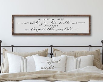 If I Just Lay Here Wooden Bedroom Decor Sign, Above The Bed Wood Wall Sign, Engagement Gift  from Fiancé, Newlyweds Gift, Wood Bedroom Sign