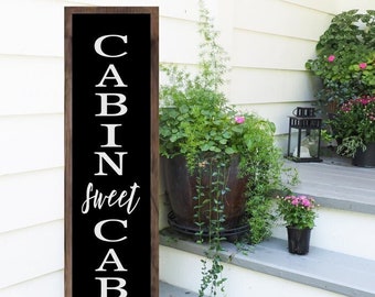 Cabin Sweet Cabin Sign, Cabin Outdoor Signs, , Rustic Front Porch Signs, Cabin Sign Decor, Entryway Sign, Cabin Gifts