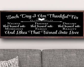 Love Signs, Love Quotes, Wood Love Signs, Rustic Signs, Framed Wood Sign, Inspirational Sign, Rustic Wall Decor, Each Day I Am Thankful Sign