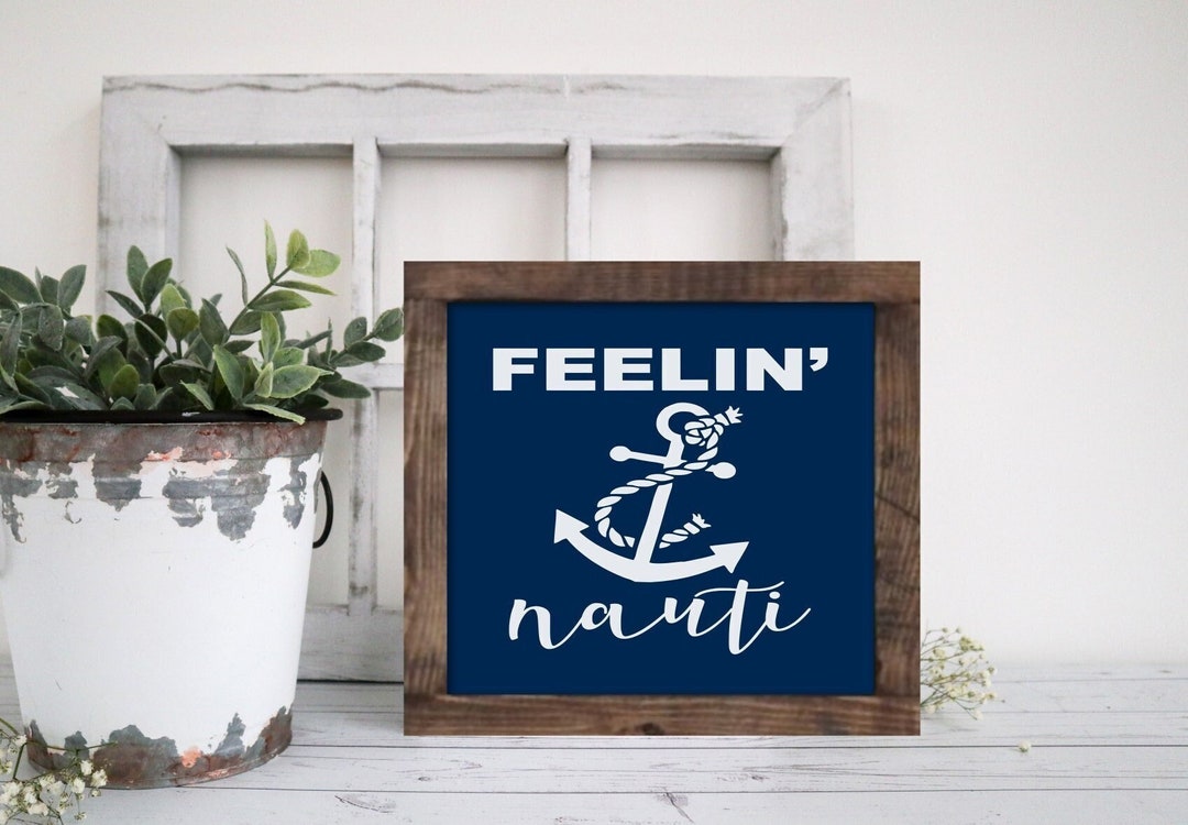 Lake Signs, Feelin Nauti Lake House Wood Sign, Signs for Cottage, Lake