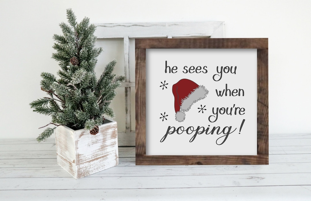 Christmas Decor, Bathroom Sign Home Decor, Christmas Decor for Bathroom, Holiday Decor, Funny
