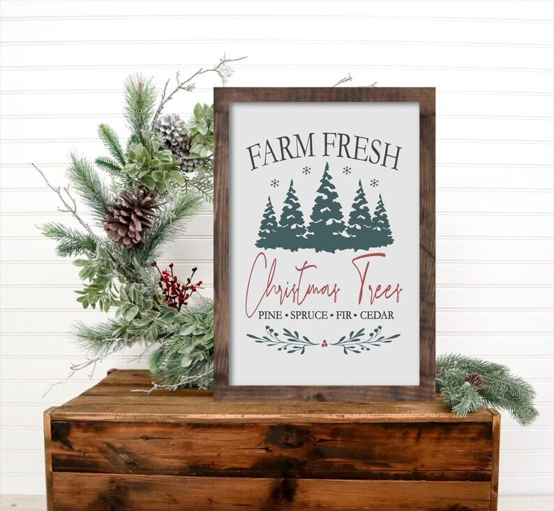 Christmas Tree Farm Wooden Sign, Farm Fresh Christmas Trees Holiday