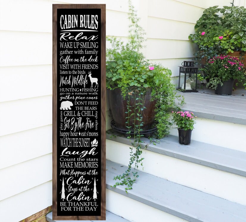 Cottage Rules Signs Cottage Sign Outdoor Cabin Rules Wood Etsy Canada