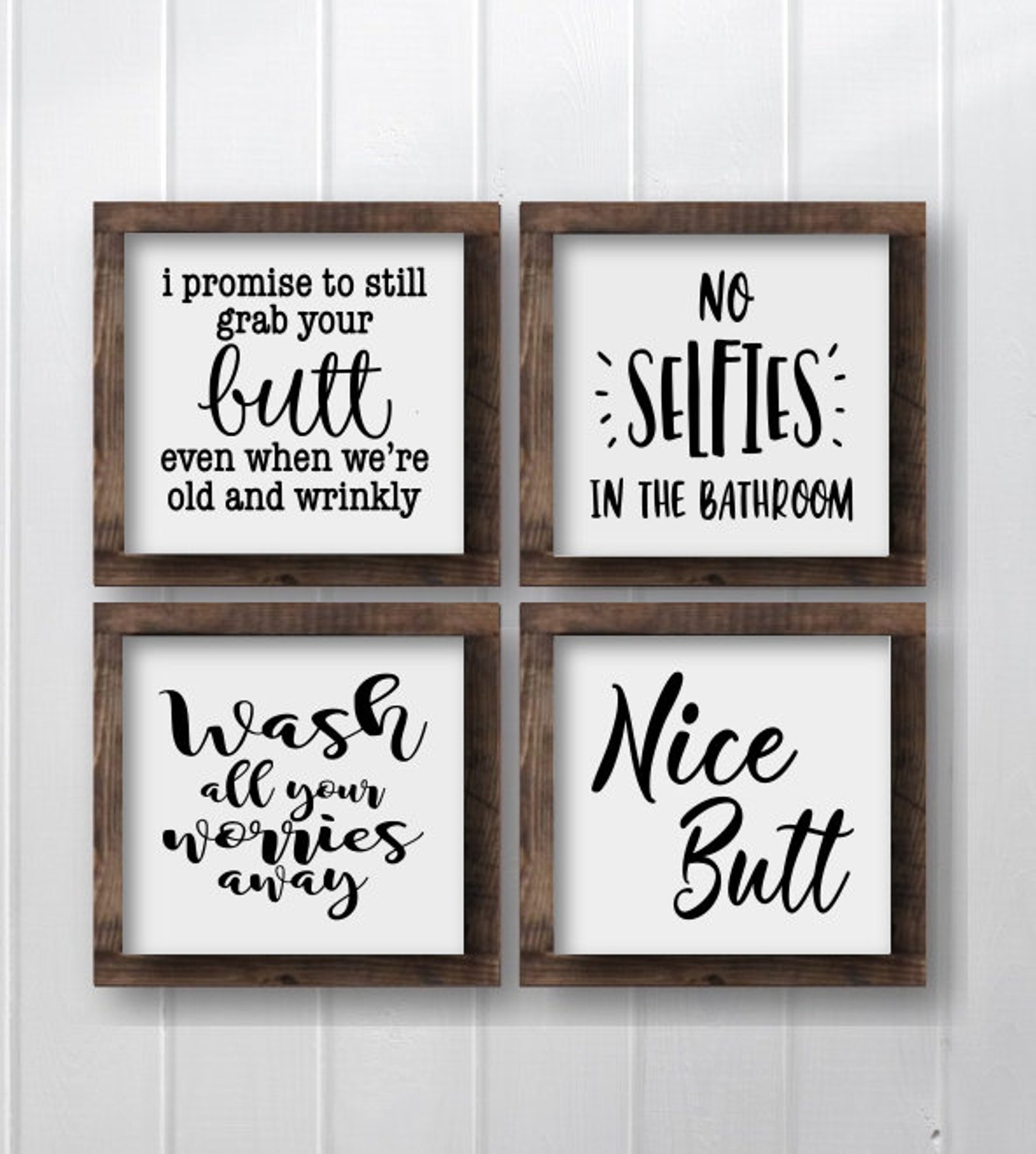 Bathroom Signs Funny Wood Bathroom Signs Bathroom Wall - Etsy