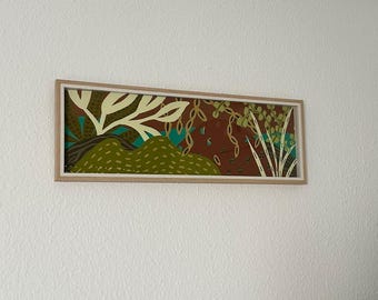 Gerahmte Kunstillustration, 68 x 22 cm | Dekorativer Druck | Wandbild | Kunstdruck | Originelles Geschenk