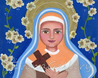 St. Monica, swieta Monika,saint art, saint painting, patron of mothers, patron of marriages, confirmation gift, baptism gift, EvonaGallery