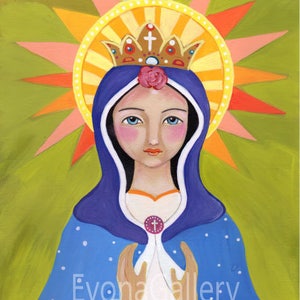 Our Lady of Knock, Virgin Mary, Queen of Ireland, Christian art, art print, wall decor, patron, saint, Baptist gift, confirmation gift,