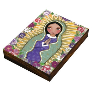 Our Lady of Guadalupe, Art  Painting, Print Mounted On the Wood Panel, Mixed Media, Wall Decore by Evona