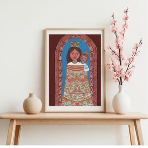 Our Lady of Loreto, Catholic Art Print,  Christian wall art, Illustration, print, Wall Decore by Evona