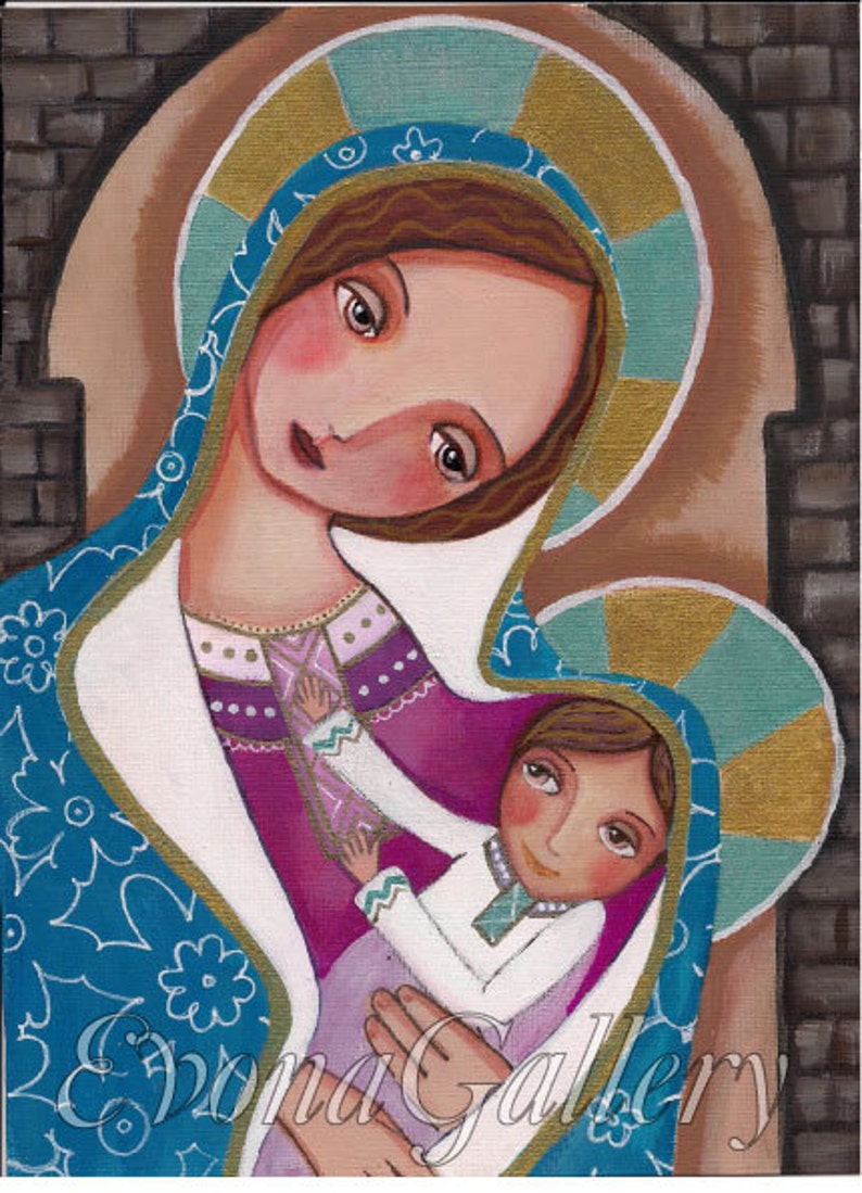Our Lady Virgin Mary Jesus Christ child giclee art print image 0