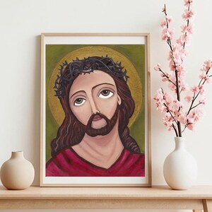 The Mysteries of the Crown of Thorns, Jesus in Crown of Thorns Portrait of Jesus, Portrait of Christ Crown of Thorns, Crown of Glory, Wall