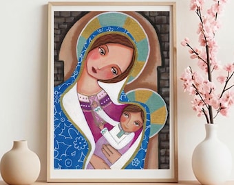 聖母マリアと幼子イエスの絵画、シスターへの祈りのキリスト教