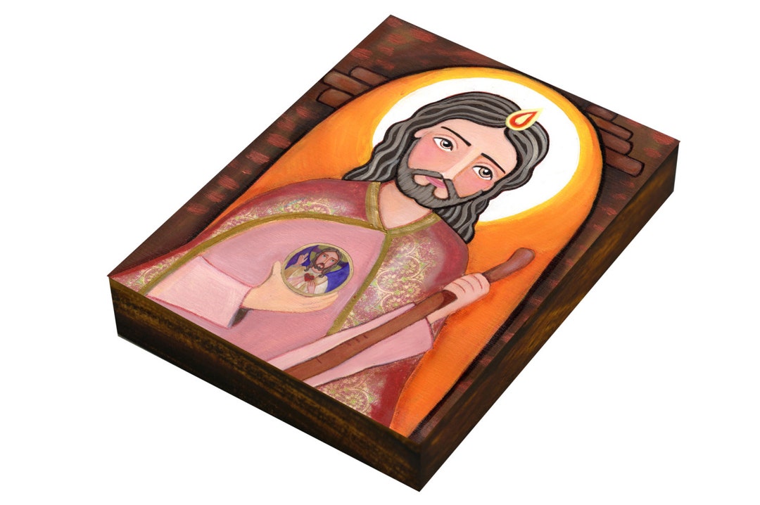 St Jude Patron Saint of Hope Print Mounted on Wood Panel Etsy