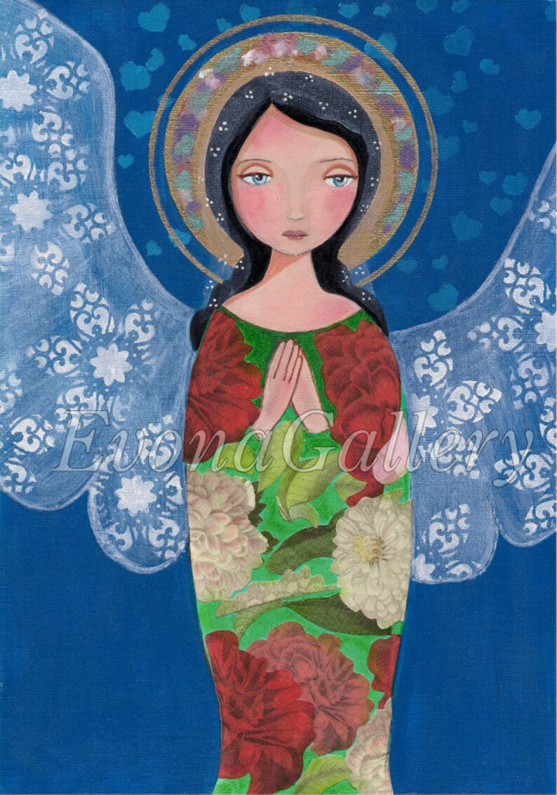 Love 8 x 10 Print Of Original Art Mix Media Folk Art Wall image 0