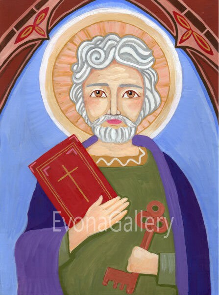 San Pietro Apostolo Arte Cristiana Stampa D Arte Etsy