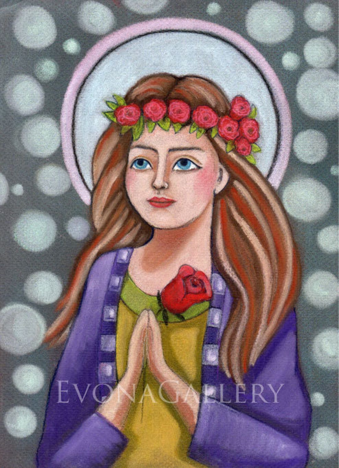 St. Dorothy Art Print Catholic Patron Saint of Gardeners by Etsy