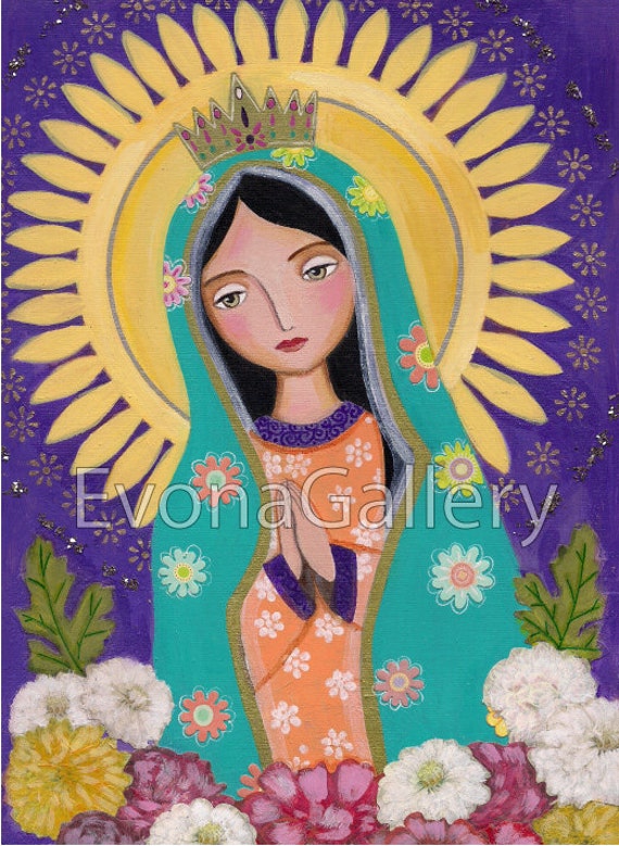 La Virgen Morena Guadalupe Our Lady of Guadalupe Mother Print - Etsy
