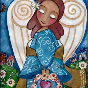 Angel of Love, Print , Art Print, Present, Gift, Mixed Media, Wall Decore by Evona