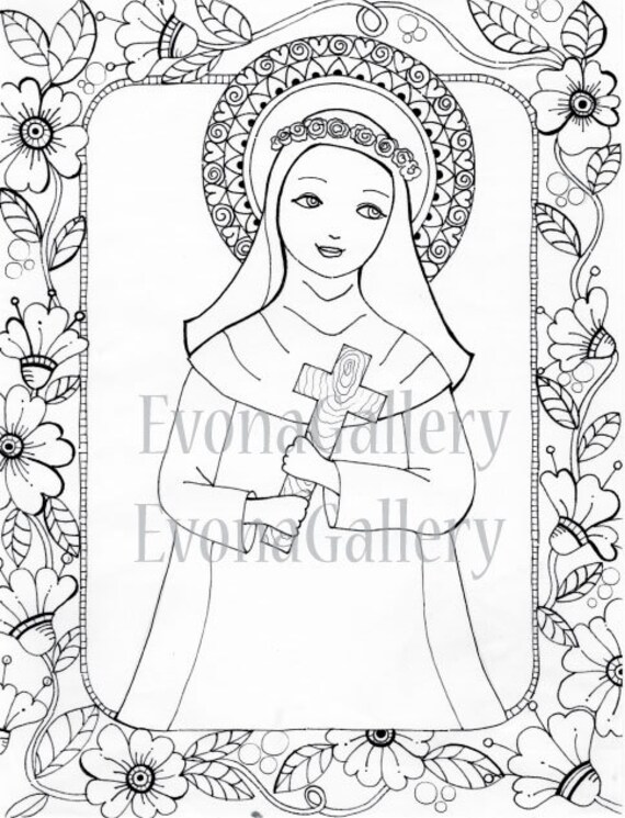 Dibujo para pintar de Santa Rosa de Lima Imagui