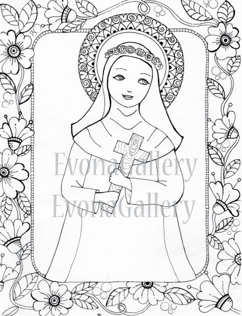 Santa Rosa De Lima Para Colorear Niños : Dibujos de Santa Rosa de Lima