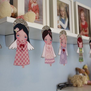 Instant Download,&quot;The Angels of Love&quot;-Decorative Paper Figures Garland Kit by Evona, Home and Living, Home Decore, Banner