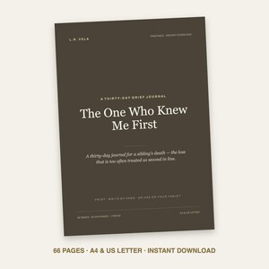 Loss of Sister Brother Grief Journal Printable, Sibling Memorial Keepsake PDF, 30 Day Grief Workbook, Sympathy Gift, A4 & Letter