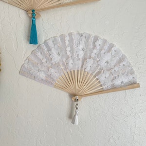 Hand Fan, Embroidered Fabric, Wedding Accessories, Non-foldable