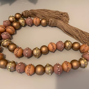 Beaded Garland, Gold and Bronze, Modern Farmhouse
