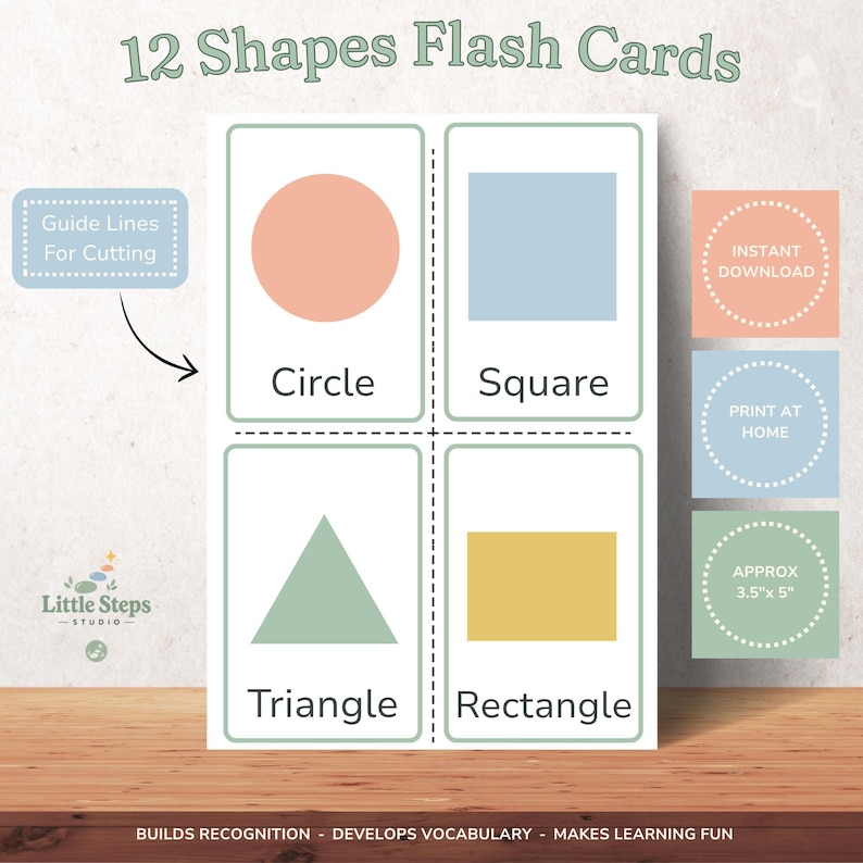 12 Shape Flashcards for Kids | Printable Preschool Learning Activity