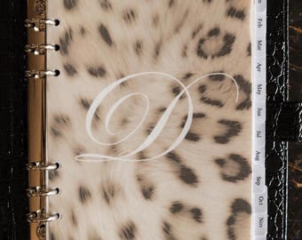 Personalized Custom Initial Planner Dashboard Insert | Leopard Animal Cheetah Print Luxury Planner Cover Page | A5 A6 A7 Personal Pocket