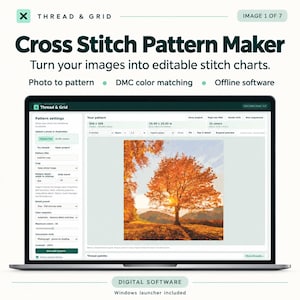 Créateur de modèles de point de croix pour Windows, conversion de photos en grilles PDF, logiciel à télécharger hors ligne