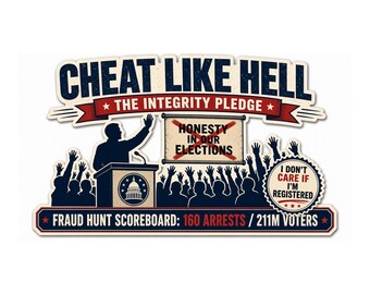 Cheat Like Hell Sticker | The Integrity Pledge Political Humor Vinyl 2 Pack