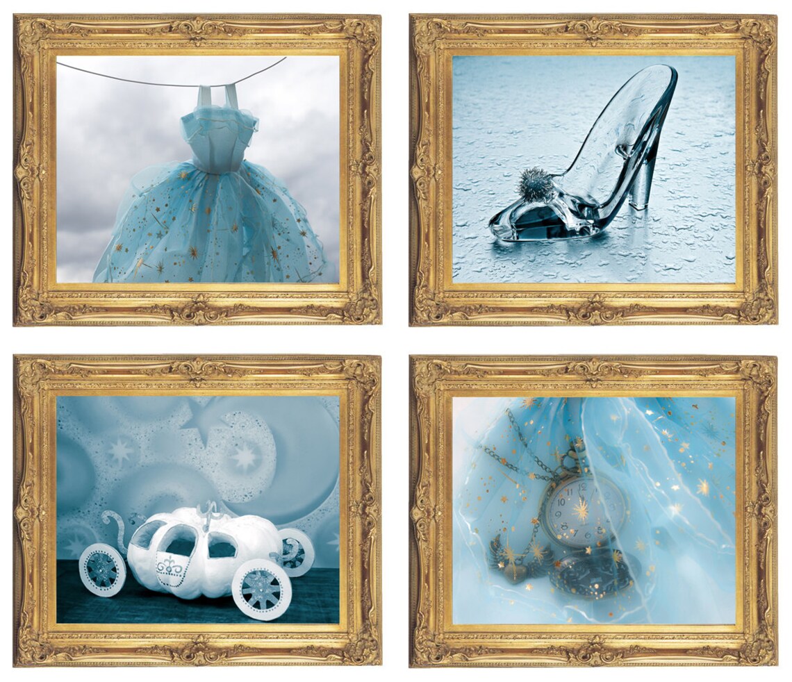 Cinderella Wall Art Digital Download Set of 4 Cinderella Etsy
