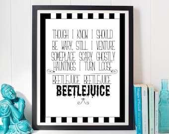 Beetlejuice Summon quote Halloween Instant Digital Print