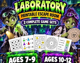 Halloween Escape Room Printable Kids Ages 7-12, Zombie Party Game Tween, Classroom Activity, Cipher Puzzle Set, Instant Download PDF