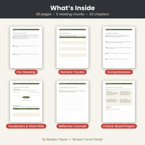 Romanstudiepaket för mellanstadiet, 8 enheter, utskrivbart + GoodNotes digitalt (årskurs 4-8) bild 8