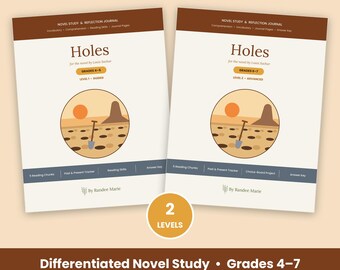 Étude du roman Holes, niveaux différenciés 4 à 7, unité de lecture pour l'enseignement à domicile (PDF)