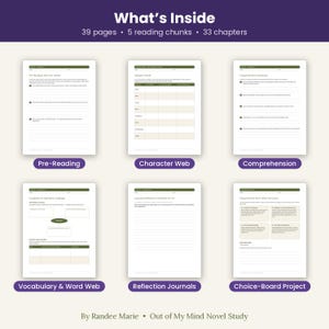 Romanstudiepaket för mellanstadiet, 8 enheter, utskrivbart + GoodNotes digitalt (årskurs 4-8) bild 6
