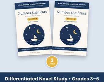 Studium powieści "Number the Stars", 2 poziomy, slajdy dydaktyczne, quizy i test z powieści, klasy 3-6, jednostka do nauki w domu dotycząca II wojny światowej (PDF + PPT)