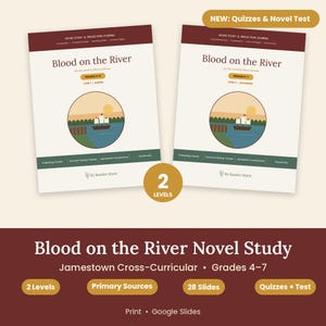 Blood on the River Novel Study, Jamestown History Unit, Homeschool Reading + Teaching Slides, Grades 4-7, Printable PDF image 5